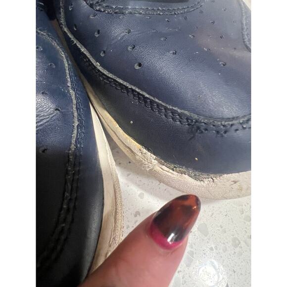 Nike AF1 hi top hook and loop closure navy blue size 8 - Picture 4 of 7